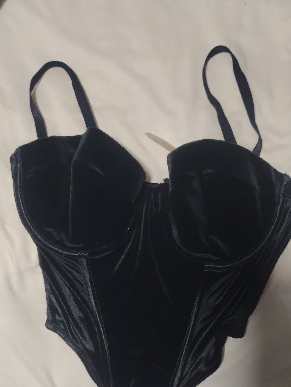 Victoria's Secret Black Velvet Underwire Bodysuit From 2000's